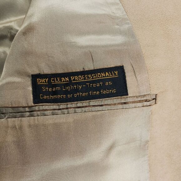 Doncaster 2 Button Blazer Jacket Sport Coat Ultra Suede Tan/ Cream Men's Medium - Picture 5 of 14